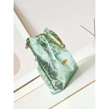 Chanel 22 HandBag Fantasy color Calfskin & Gold Tone Metal AS3261 Green