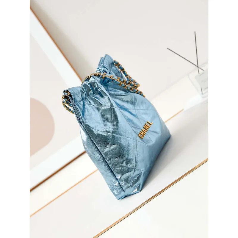 Chanel 22 HandBag Fantasy color Calfskin & Gold Tone Metal AS3261 Blue