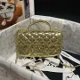 Chanel AS2431 Mini flap Mirror Calfskin Metallic Calfskin & Gold Tone Metal Gold