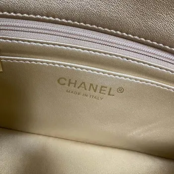 Chanel AS2431 Mini flap Mirror Calfskin Metallic Calfskin & Gold Tone Metal Gold