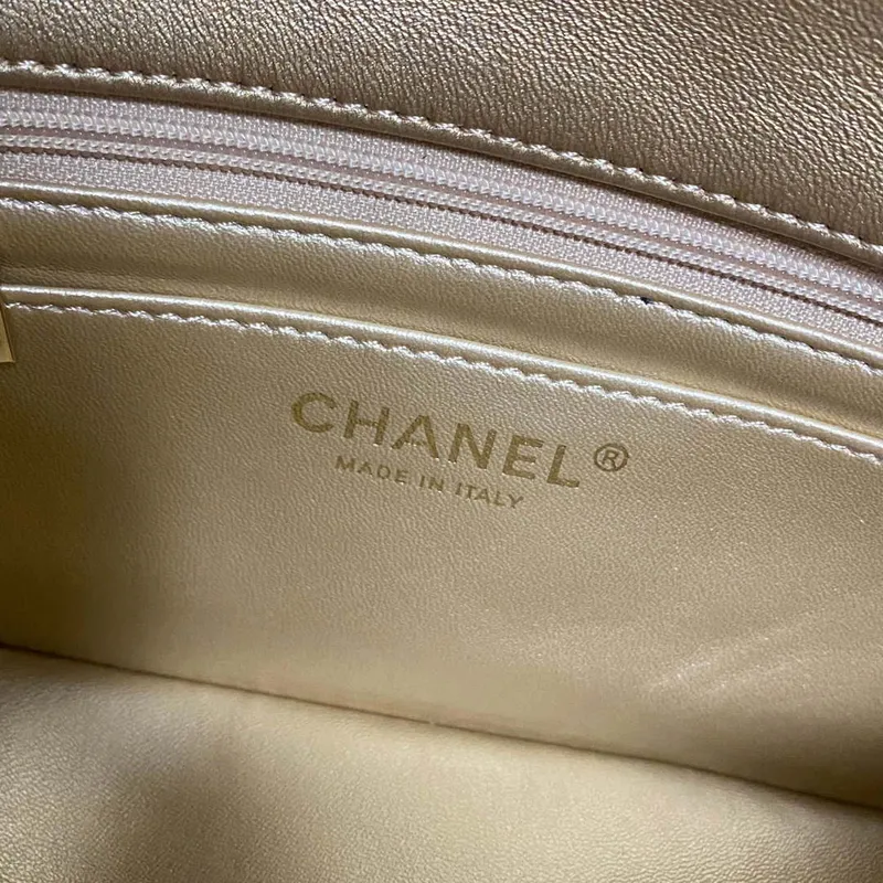 Chanel AS2431 Mini flap Mirror Calfskin Metallic Calfskin & Gold Tone Metal Gold