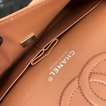 Chanel A01112 Flap Classic 11.12 Handbag Grained Calfskin & Silver Tone Metal Brown