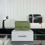 Chanel A01112 Flap Classic 11.12 Handbag Grained Calfskin & Silver Tone Metal Green