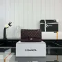 Chanel A01112 Flap Classic 11.12 Handbag Grained Calfskin & Silver Tone Metal Wine Red
