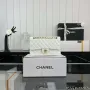Chanel A01112 Flap Classic 11.12 Handbag Grained Calfskin & Gold Tone Metal White