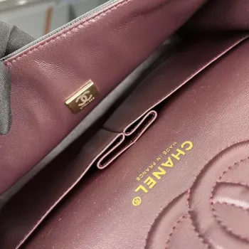 Chanel A01112 Flap Classic 11.12 Handbag Grained Calfskin & Gold Tone Metal Black