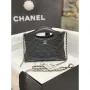 Chanel AP3656 Small Shopping Bag Shiny Lambskin & Gold Tone Metal Black