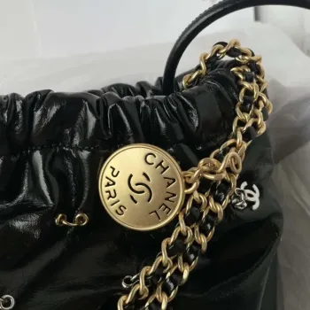 Chanel 22 Mini Handbag AS3980 Shiny Calfskin & Gold Tone Metal with jewelry