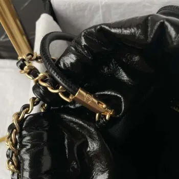 Chanel 22 Mini Handbag AS3980 Shiny Calfskin & Gold Tone Metal with jewelry