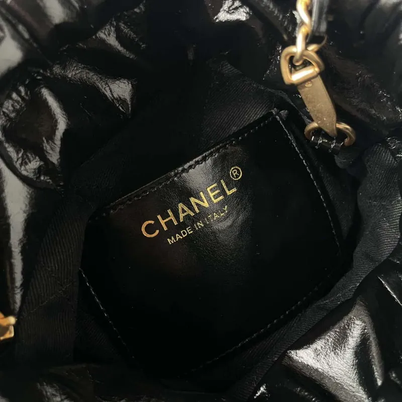 Chanel 22 Mini Handbag AS3980 Shiny Calfskin & Gold Tone Metal with jewelry