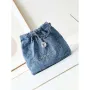 Chanel 22 Small Handbag Washed Denim & Silver Tone Metal AS3260 Blue