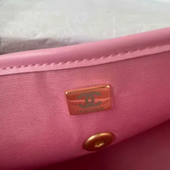 Chanel Messenger Bag Calfskin & Gold Tone Metal AS4845 Pink Lambskin