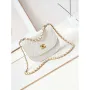 Chanel Messenger Bag Calfskin & Gold Tone Metal AS4845 White Lambskin