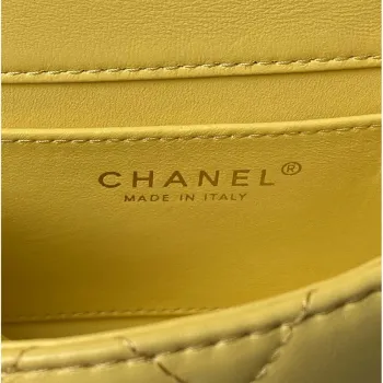 Chanel AS4847 Mini Flap bag With top handle Yellow