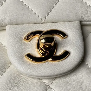 Chanel AS4847 Mini Flap bag With top handle White