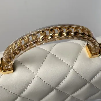 Chanel AS4847 Mini Flap bag With top handle White