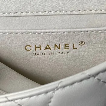 Chanel AS4847 Mini Flap bag With top handle White