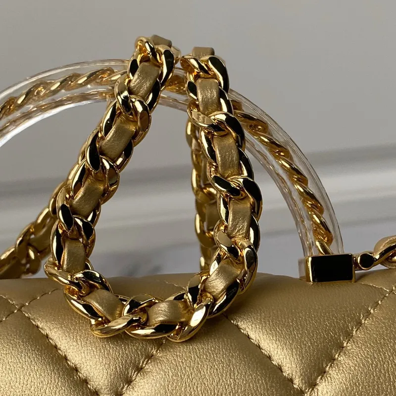 Chanel AS4847 Mini Flap bag With top handle Gold