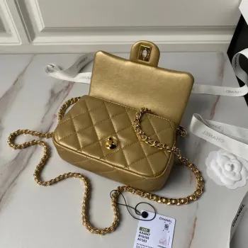 Chanel AS4847 Mini Flap bag With top handle Gold