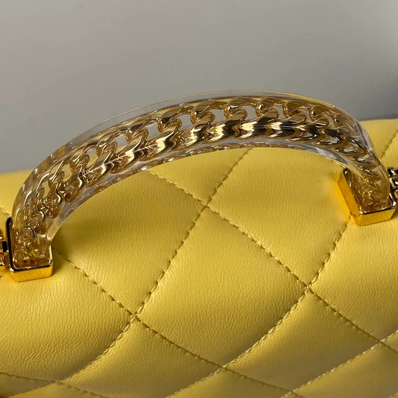 Chanel AS4848 Mini Flap bag With top handle Yellow