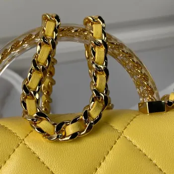 Chanel AS4848 Mini Flap bag With top handle Yellow