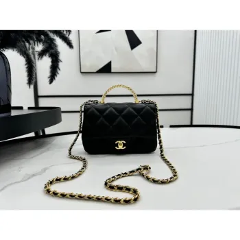 Chanel AS4848 Mini Flap bag With top handle Black