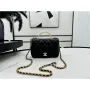Chanel AS4848 Mini Flap bag With top handle Black