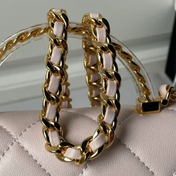 Chanel AS4848 Mini Flap bag With top handle Pink