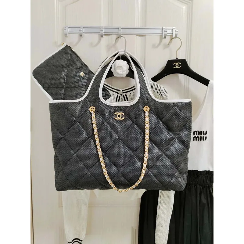 Chanel 23M Coco beach Tote Bag Black