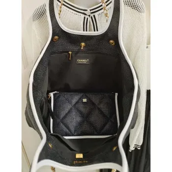Chanel 23M Coco beach Tote Bag Black