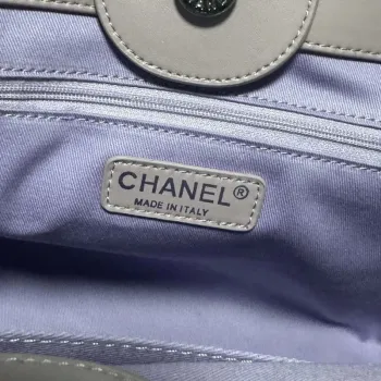 Chanel AS3351 Shopping Bag Shaded Calfskin & Silver Tone Metal Purple & Light Pink