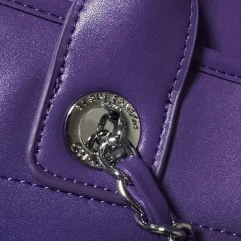 Chanel AS3351 Shopping Bag Shaded Calfskin & Silver Tone Metal Purple, Blue & Dark Blue