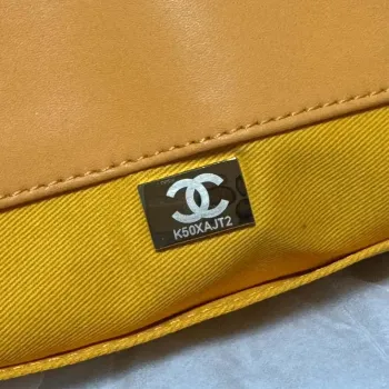 Chanel AS3351 Shopping Bag Shaded Calfskin & Silver Tone Metal Orange Coral & Pink