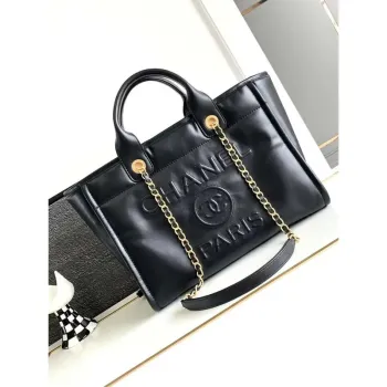 Chanel A66941 23B Small SShopping Bag Black Calfskin