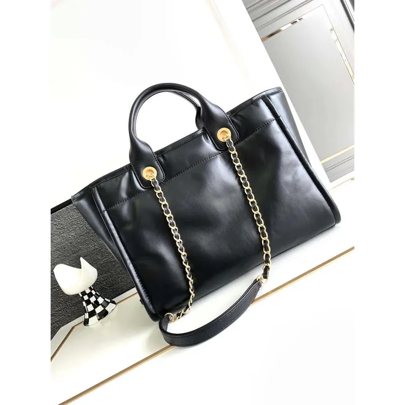 Chanel A66941 23B Small SShopping Bag Black Calfskin
