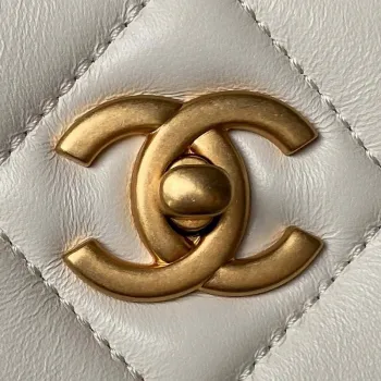 Chanel AS4777 24P New Hobo Bag White Lambskin