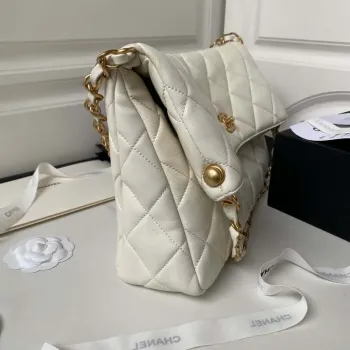 Chanel AS4777 24P New Hobo Bag White Lambskin