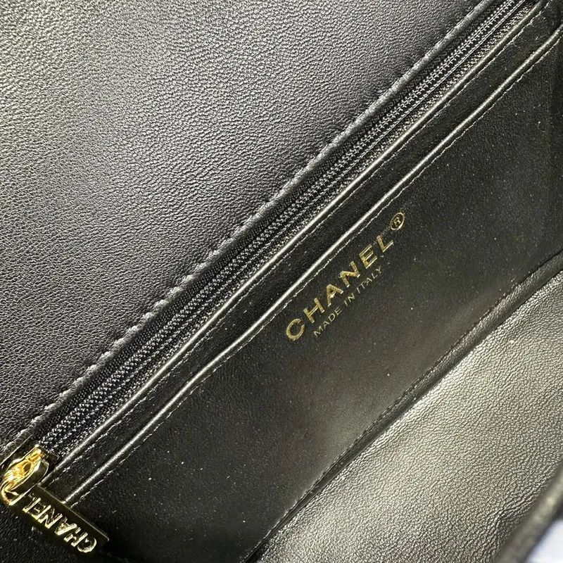 Chanel AS1116 Printed Fabric & Gold Metal Black & Multicolour