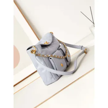 Chanel AS4668 Large Hobo Bag Shiny Calfskin & Gold Tone Metal Light Purple