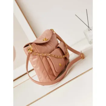 Chanel AS4668 Large Hobo Bag Shiny Calfskin & Gold Tone Metal Pink