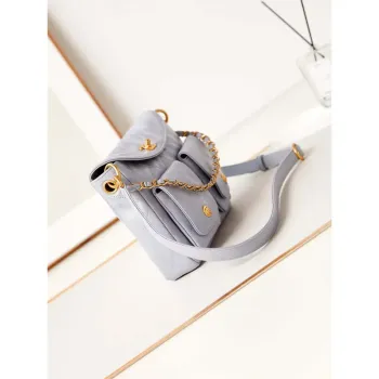 Chanel AS4743 Hobo Handbag Shiny Calfskin & Gold Tone Metal Light Purple