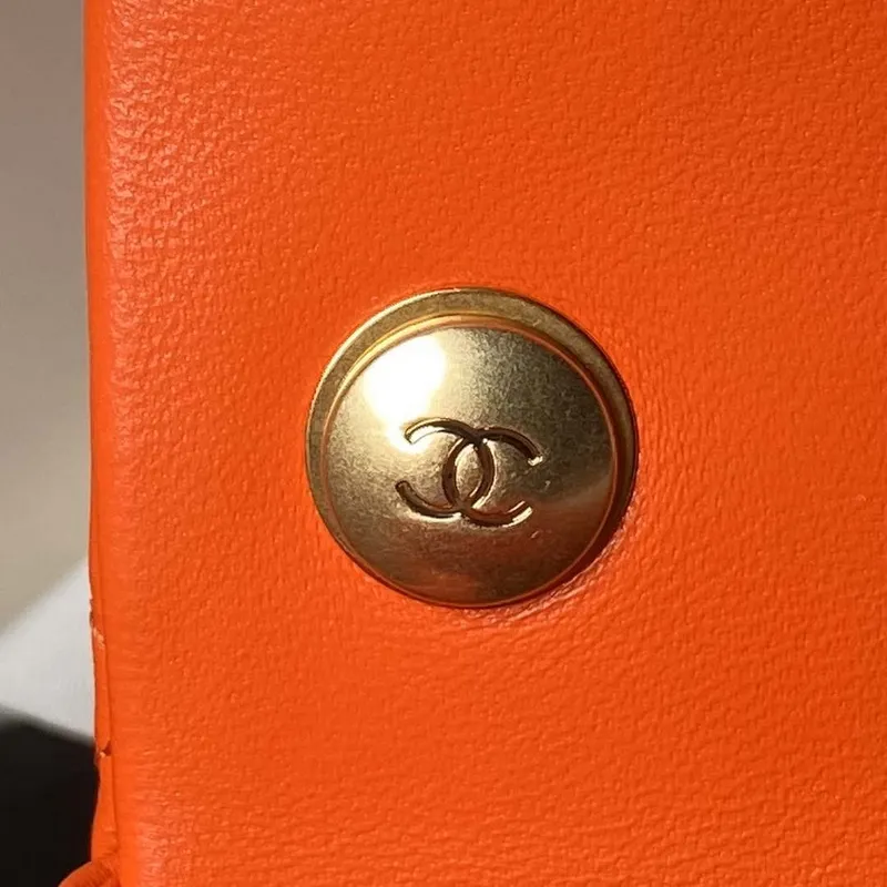 Chanel AS4861 Small Flap Bag Pearly Lambskin Imitation Pearls & Gold Tone Metal Orange