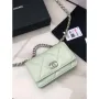 Chanel AP0957 19 Wallet on Chain Woc Shiny Lambskin Green Silver