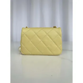 Chanel AS4868 Mini Flap Bag Pearly Lambskin Imitation Pearls & Gold Tone Metal Yellow