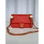 Chanel AS4861 Small Flap Bag Pearly Lambskin Imitation Pearls & Gold Tone Metal Red