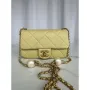 Chanel AS4861 Small Flap Bag Pearly Lambskin Imitation Pearls & Gold Tone Metal Yellow