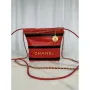Chanel 22 Mini Handbag AS3980 Shiny Calfskin & Gold Tone Metal Red & Black