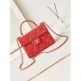Chanel AS4711  Kelly Bag Calfskin gold tone metal Red
