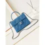Chanel AS4711  Kelly Bag Calfskin gold tone metal Blue