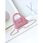 Chanel AS4416 Mini Shopping Bag Cotton Tweed & Gold Tone Metal Pink